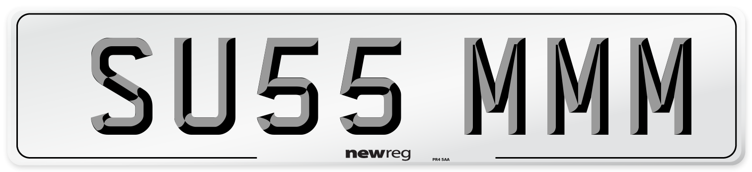 SU55 MMM Number Plate from New Reg